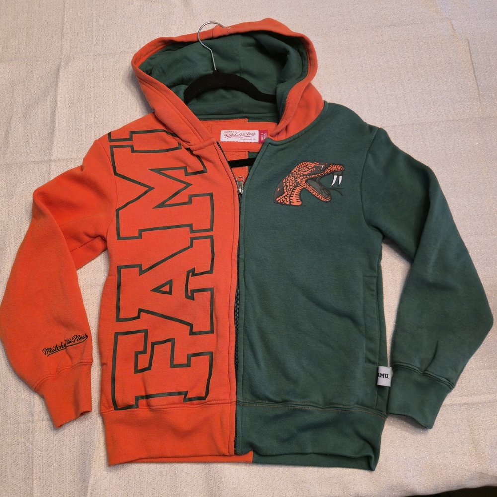 Mitchell & Ness Kids' Bold Green and Orange Hoodie